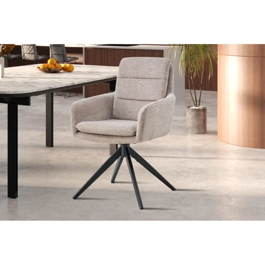 Set di 2 poltrone KAVINA – Tessuto sabbia – Gambe in metallo – Con braccioli – Comfort moderno e naturale