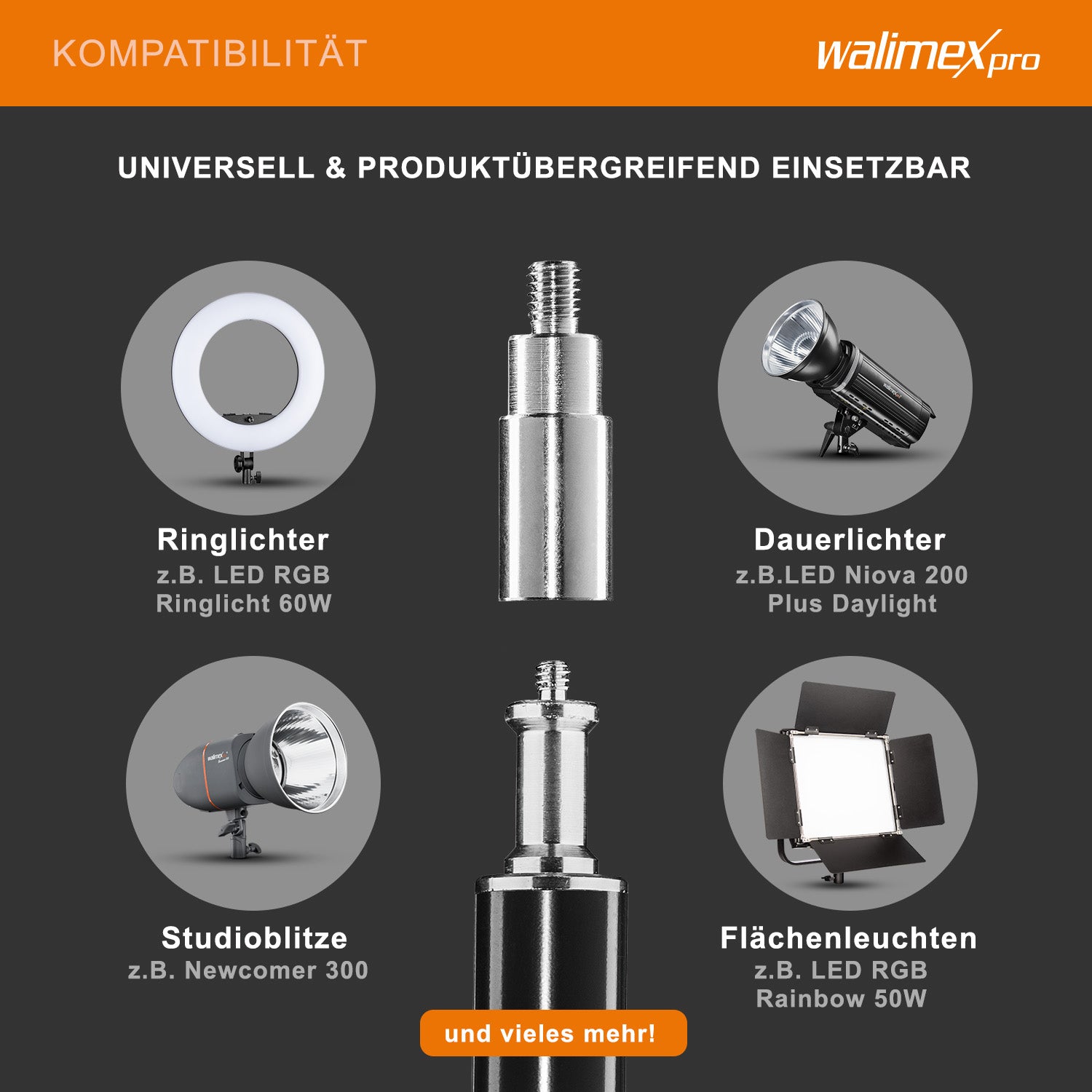 Set 3 stativi per luci WT-806 altezza fino a 256 cm max 6 kg, Cavalletto fotografico per faretti flash e ring light, con adattatore 3/8" e borsa, per foto e video