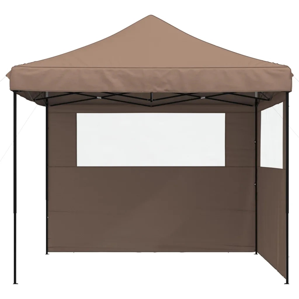 Tendone per Feste Pieghevole Pop-Up con 2 Pareti Marrone 4004925