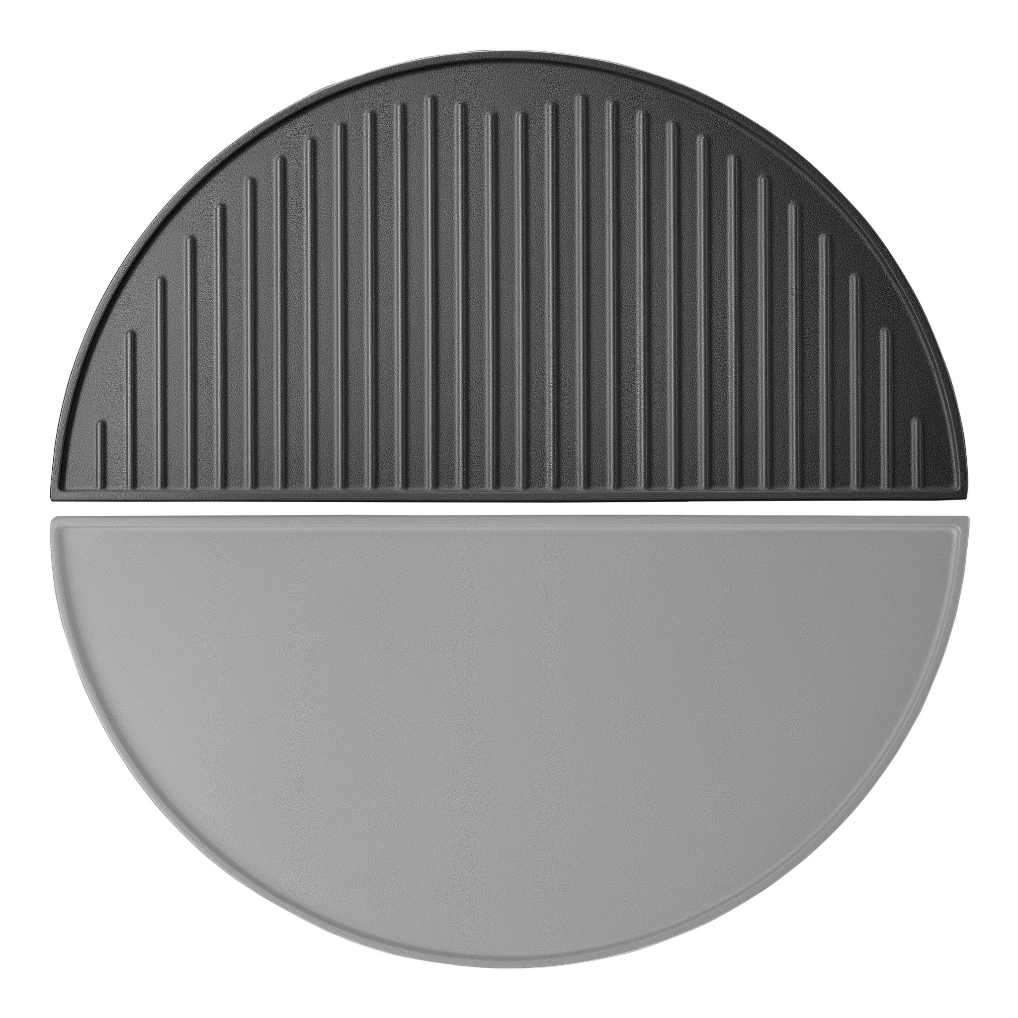 Piastra in ghisa rigata, forma a mezza luna, 55 x 26,5 x 1,5 cm, griglia in ghisa per barbecue, bistecchiera, ideale per grigliare carne, pesce, verdure