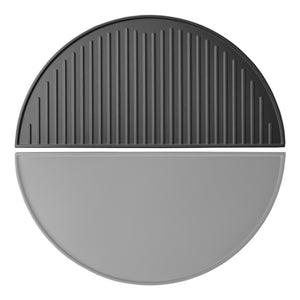 Piastra in ghisa rigata, forma a mezza luna, 55 x 26,5 x 1,5 cm, griglia in ghisa per barbecue, bistecchiera, ideale per grigliare carne, pesce, verdure