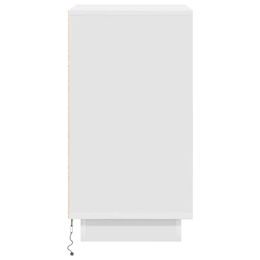 Comodini con Luci LED-Tavolino da notte Bianco 38x34x65 cm