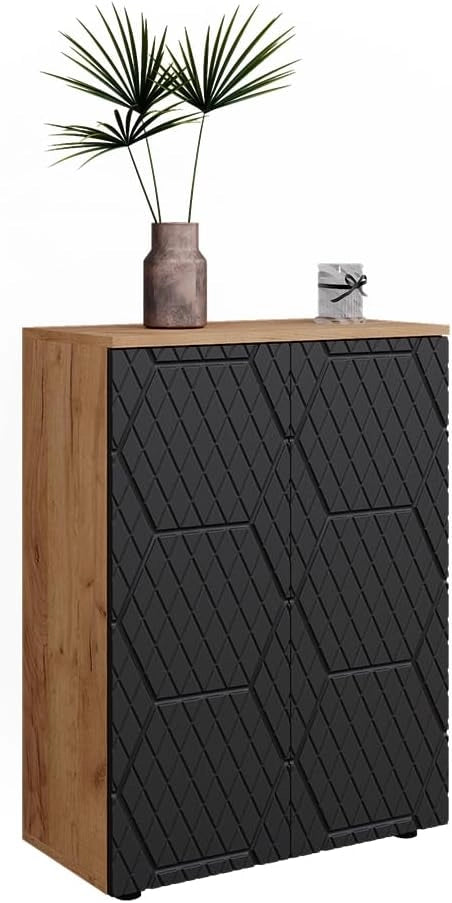 Mobile midi Irma, Antracite con struttura a nido d'ape, 60 x 81 cm, per la conservazione in bagno e abbinabile alla serie Irma