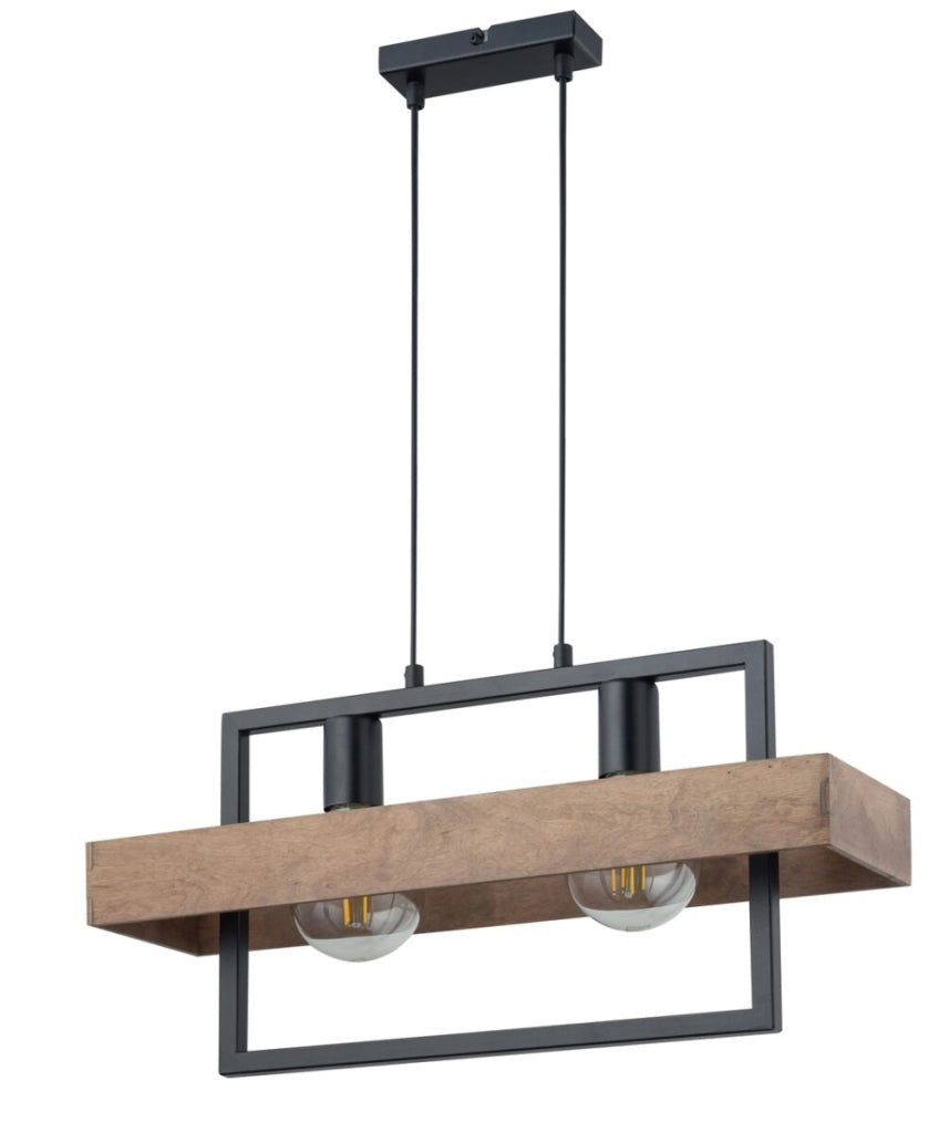 Lampada a sospensione boho nera/marrone Robin 2 E27 Sigma