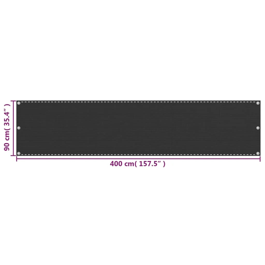 Schermo per balcone schermo per la privacy HDPE 90 x 400 cm antracite 02_0010162