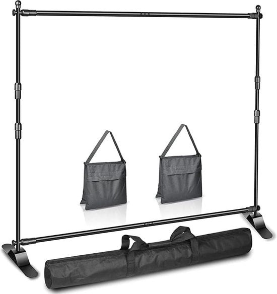 Banner Stand per Fotografia Professionale con Benna Telescopica Flessibile - 10 x 8ft/3x24 m - Kit di Display per Mostre Commerciali con Luce di Ricerca