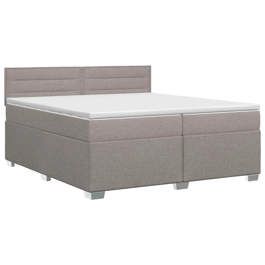 Letto box spring con materasso Tortora 200 x 200 cm Tessuto 3450555