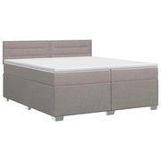 Letto box spring con materasso Tortora 200 x 200 cm Tessuto 3450555