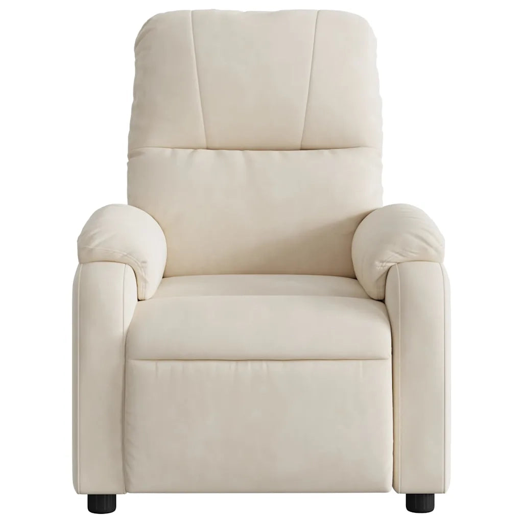 Poltrona Reclinabile Massaggiante Elettrica Beige Microfibra 3204927