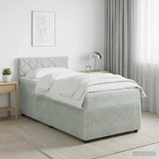 Letto box spring con materasso Grigio Chiaro 80 x 200 cm 3451571