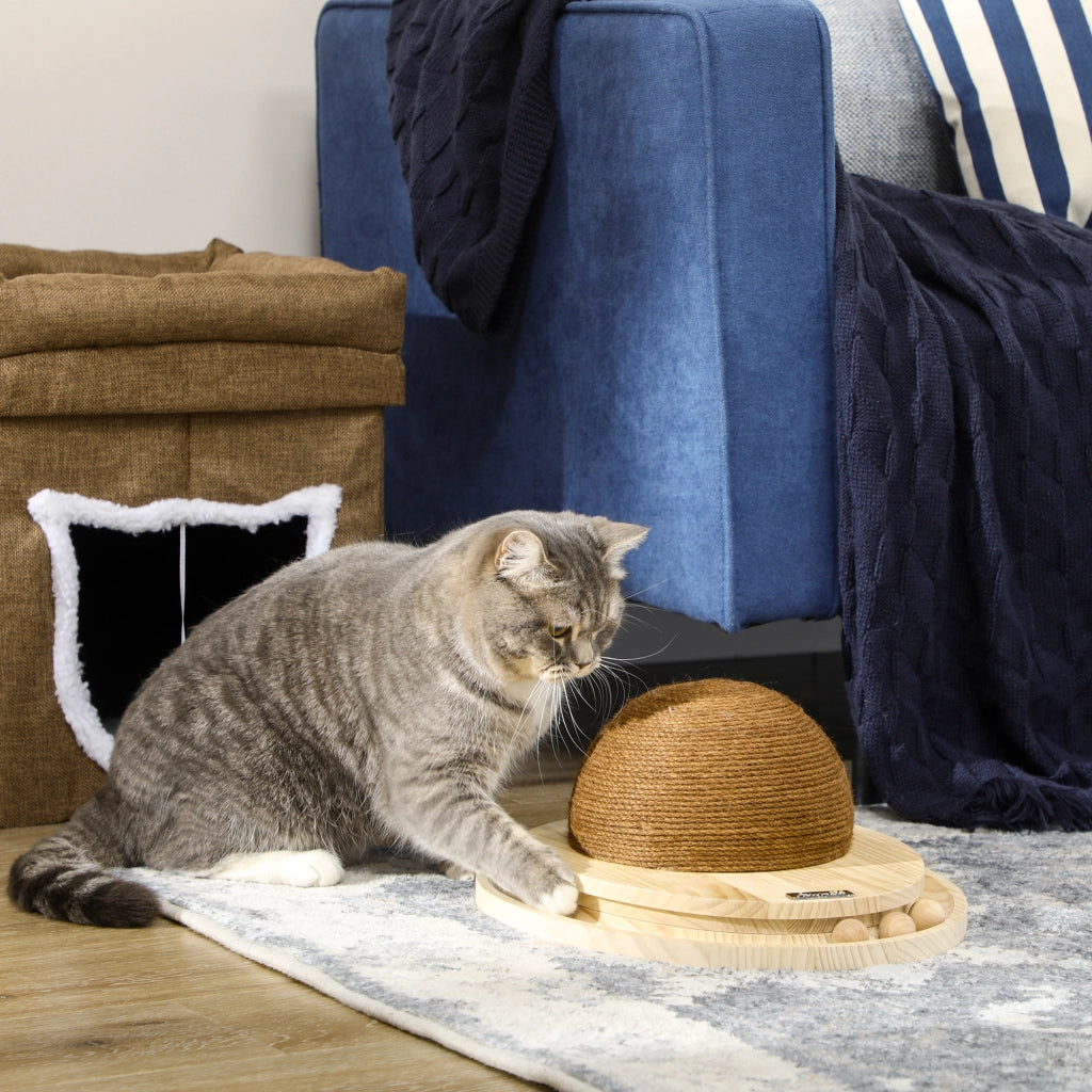 Giocattolo Gatto Interattivo ¨C zephmum ¨C Legno Pino 39.5x32.5x14.5 cm