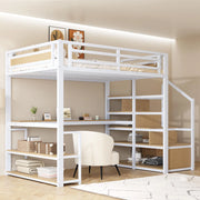 Letto mezzanino metallico 140x200cm - Xylo - bianco, stabilità ottimale
