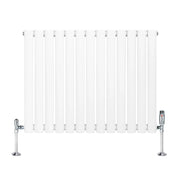 Radiatore Orizzontale Ovale 600x780mm Bianco con Valvole TRV