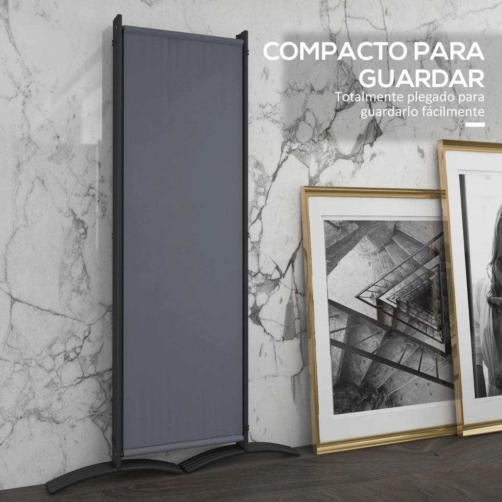 Biombo ¨C zephmum ¨C Grigio Scuro 4 Pannelli Pieghevole 221x172 cm