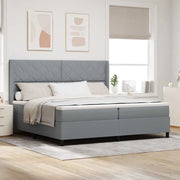 Letto a molle con materasso Grigio chiaro 200 x 200 cm Tessuto 3341728