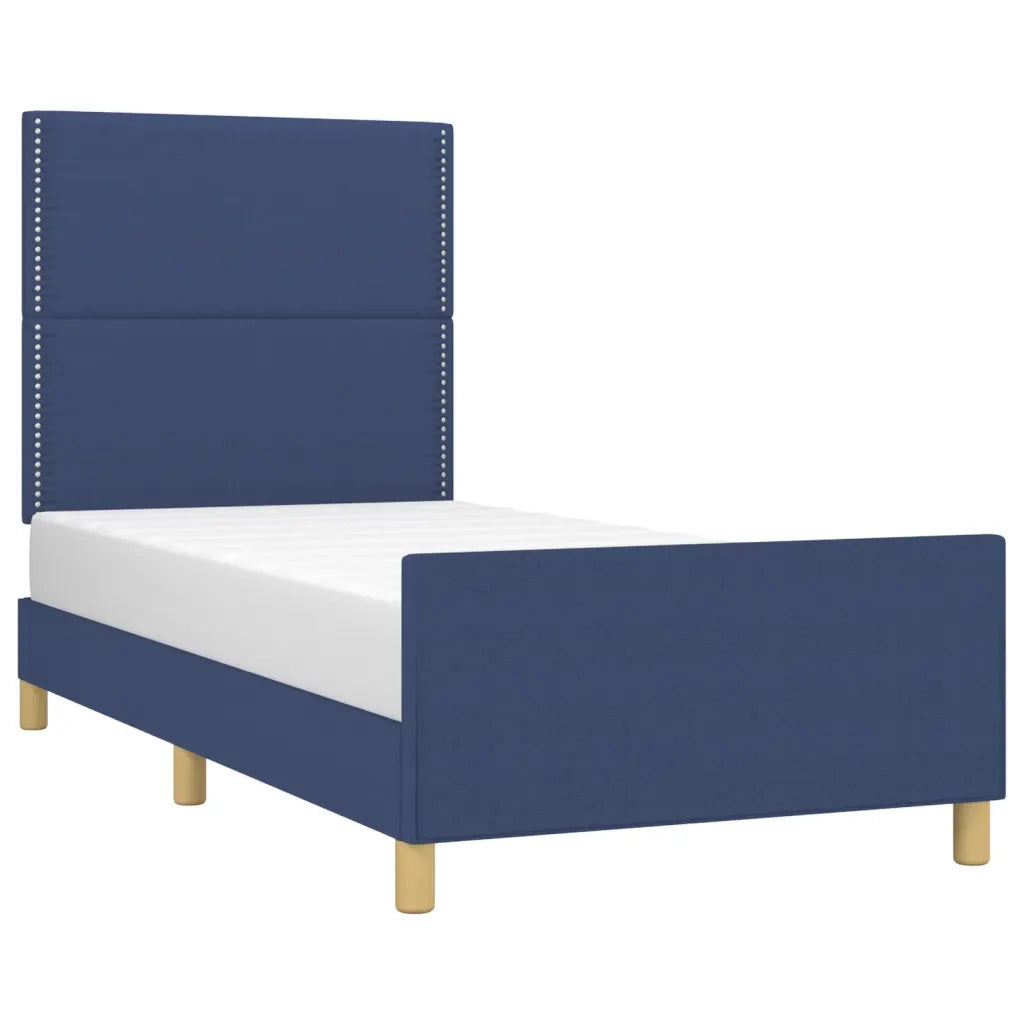 Giroletto senza Materasso-Struttura Letto Blu 100x200 cm in Tessuto 669980
