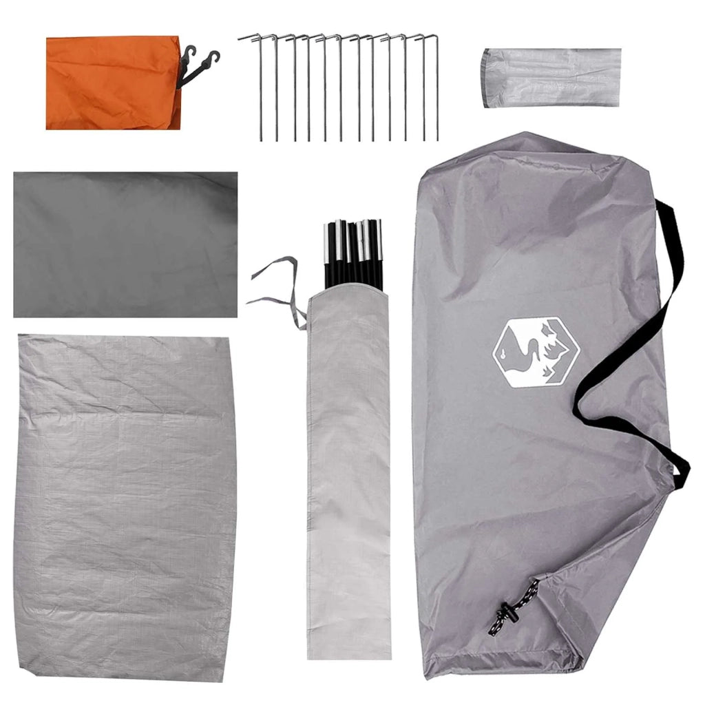 Tenda da campeggio con tetto Grigio e arancione 4 persone 42028649