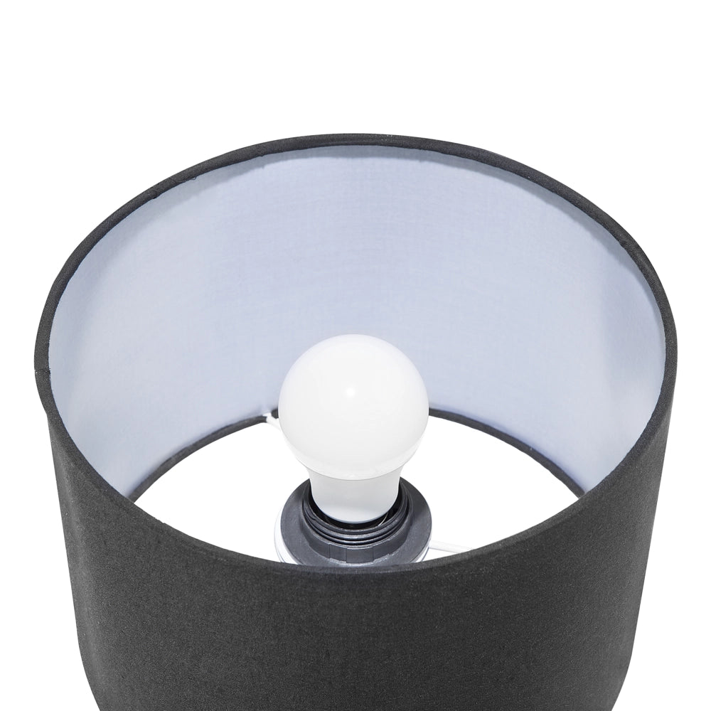 Lampada da Tavolo Paralume Nero Industrial Struttura a gabbia Nero