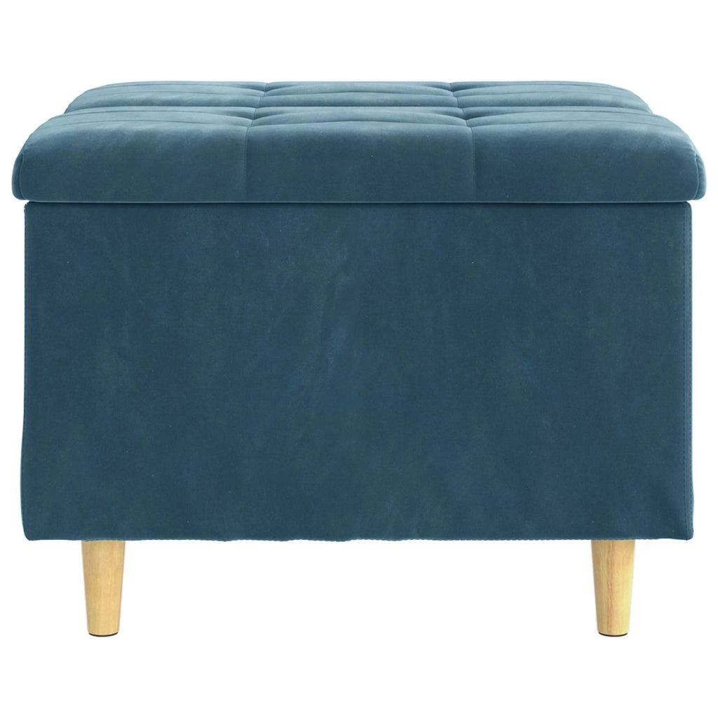 Pouf contenitore con cuscino Blu 60 x 60 x 45 cm Velluto