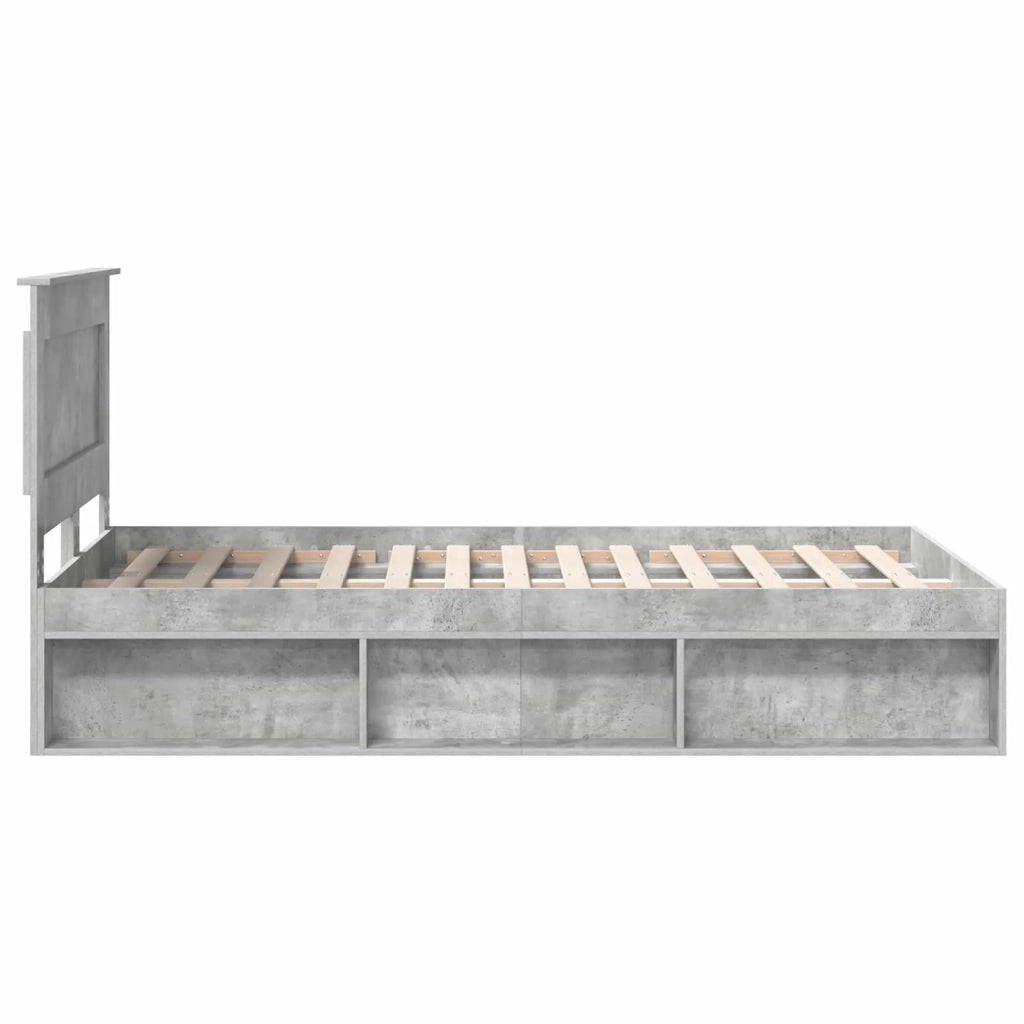 Struttura del letto Grigio Concretè 135 x 190 cm Pino massello 3410099