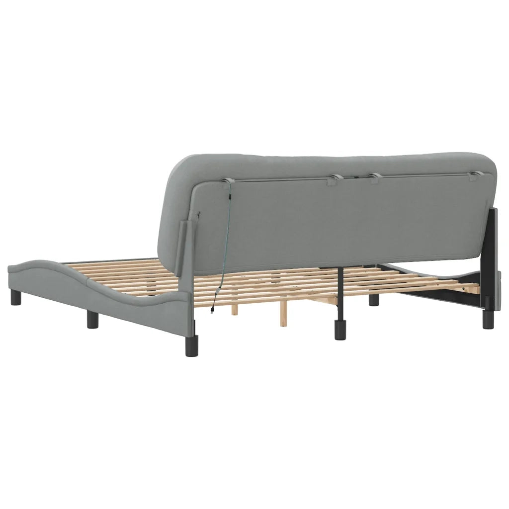 Giroletto con LED senza Materasso-Struttura Letto Hvar 180x200 cm in Tessuto