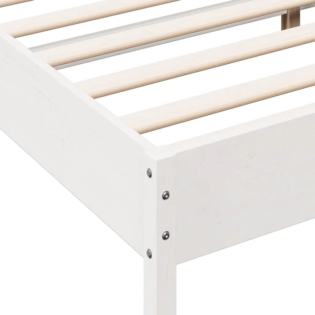 Letto senza Materasso Bianco 140x200 cm Legno Massello di Pino