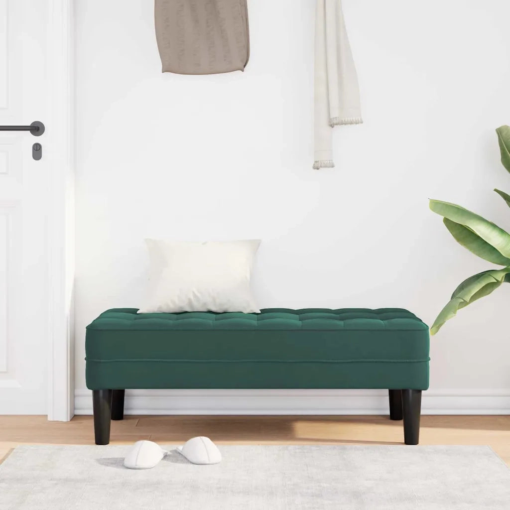 panchina con cuscino Verde Scuro 113 x 57 x 39 cm Velluto 42001949