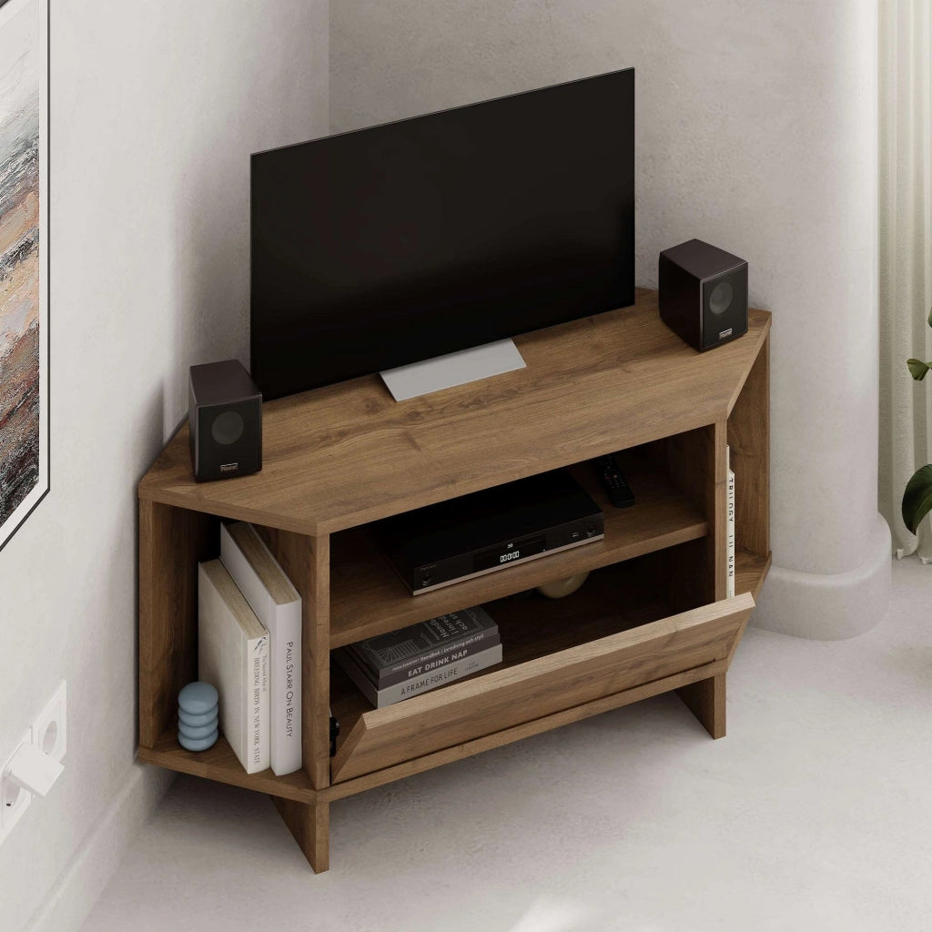 Porta TV in legno "Viva" - 95 x 35 x 45 cm - Marrone