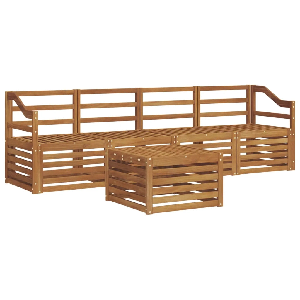 Set divani 5 pcs Naturale Legno di Acacia Massello