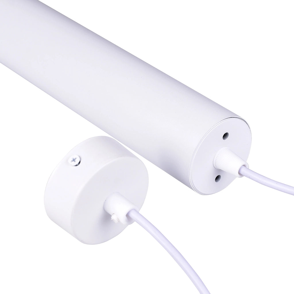 LAMPADARIO A SOSPENSIONE CILINDRICO IN ALLUMINIO BIANCO CON ATTACCO GU10 - ILLUMINAZIONE DIREZIONALE DESIGN MINIMAL PER CUCINA SOGGIORNO SALA DA PRANZO STUDIO O UFFICIO