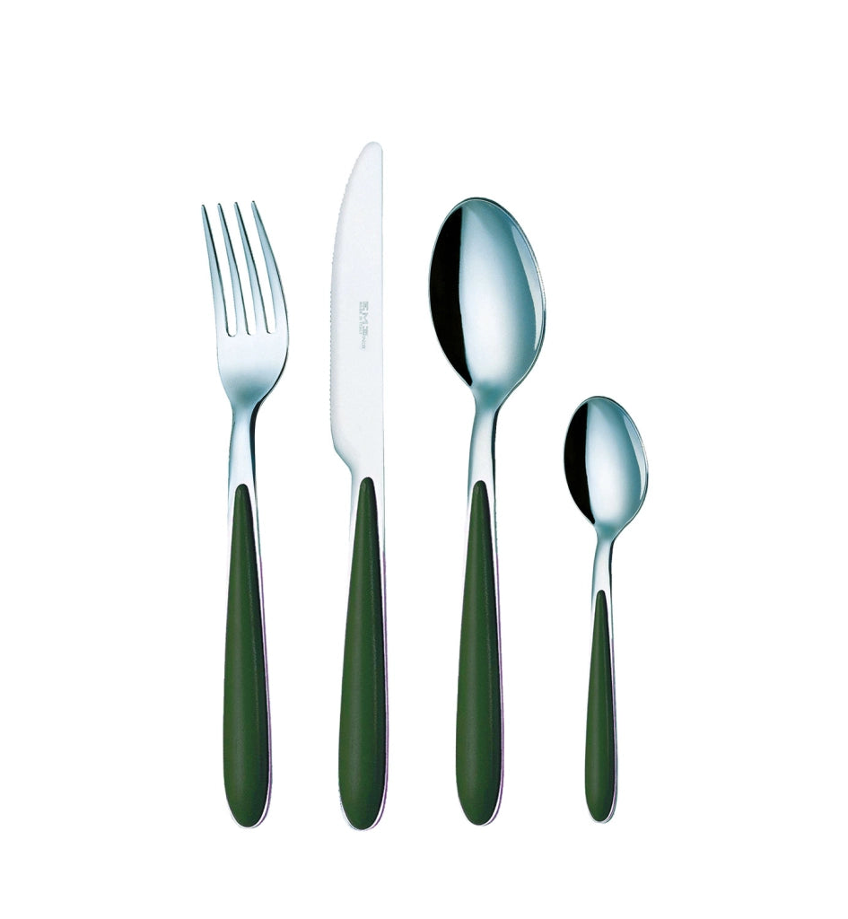 Servizio Set di Posate 24 Pezzi in Acciaio Eme Caribe Verde 61