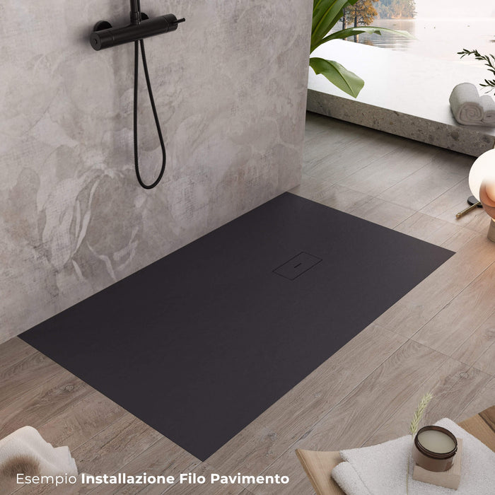 Piatto Doccia in Pietra 90x120 cm Bonussi Manila Nero