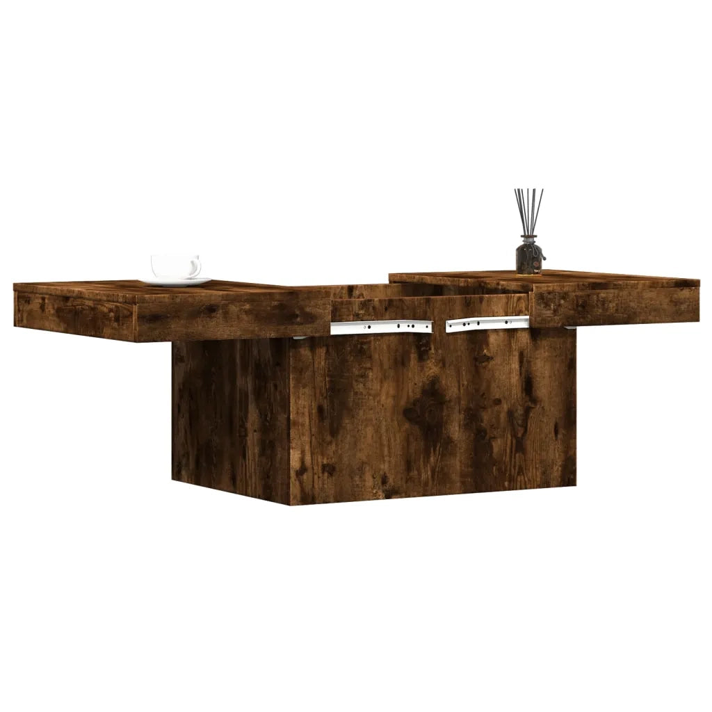 Tavolino da Salotto Rovere Fumo 80x55x40 cm Legno Multistrato 840867