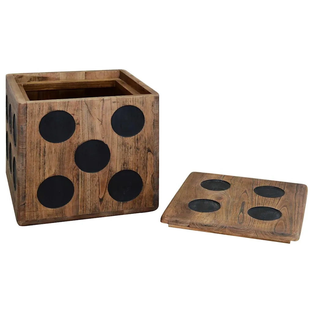 Scatola in Legno Mindi 40x40x40 cm Design a Forma di Dado cod mxl 48642
