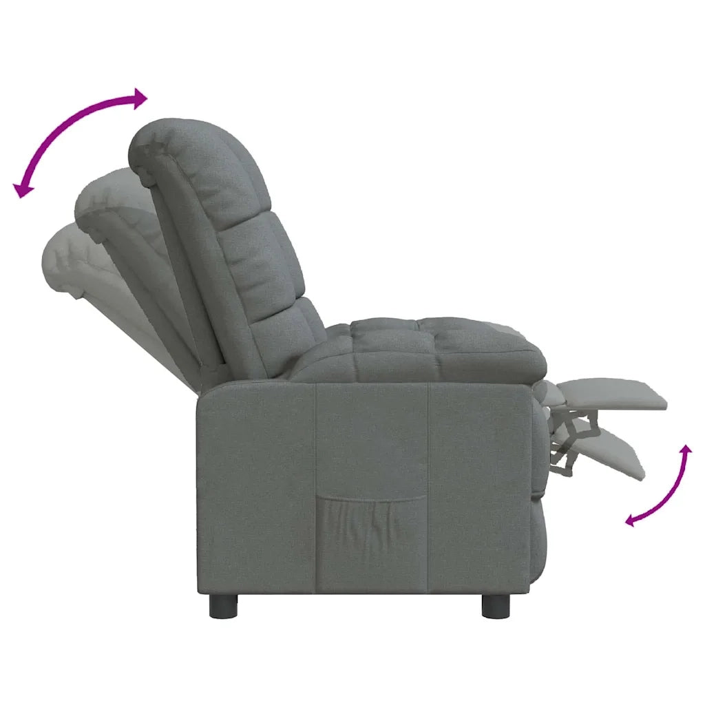 Divano Sedia-Poltrona Reclinabile in Tessuto Grigio Scuro 486817