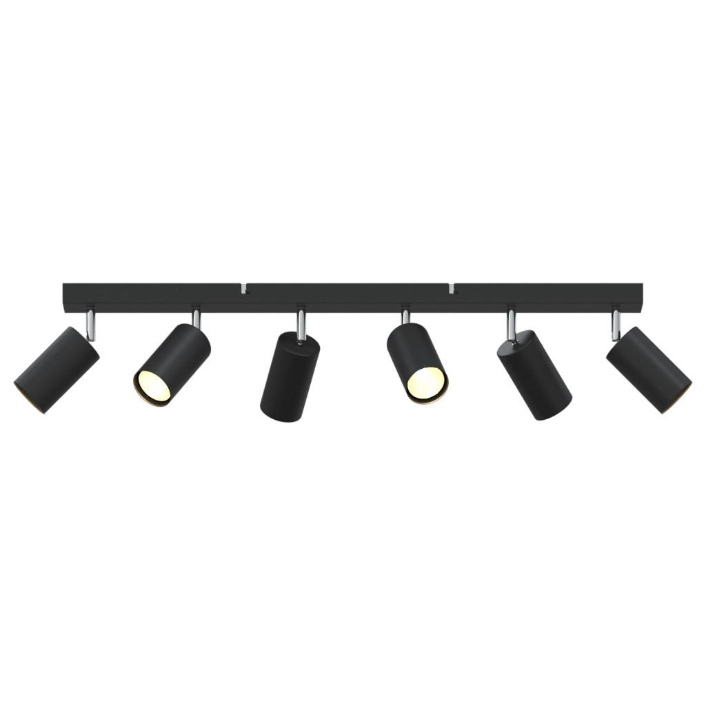 Faretti da soffitto 6 vie regolabili GU10 neri