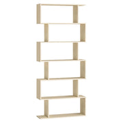 Libreria moderna a 6 ripiani divisorio contenitore per soggiorno camera da letto ufficio beige 12_0004222