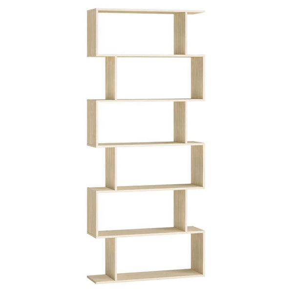 Libreria moderna a 6 ripiani divisorio contenitore per soggiorno camera da letto ufficio beige 12_0004222