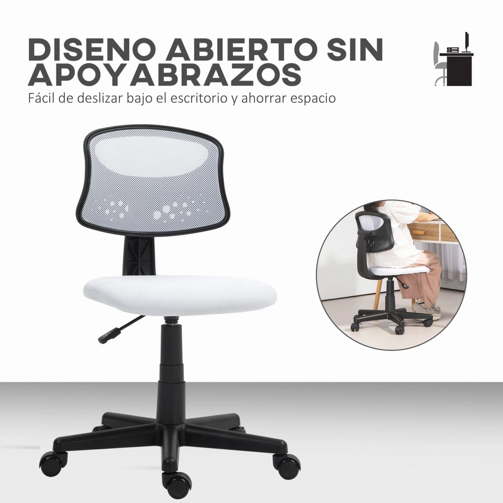 Sedia da ufficio girevole con schienale in rete ¨C zephmum ¨C bianco