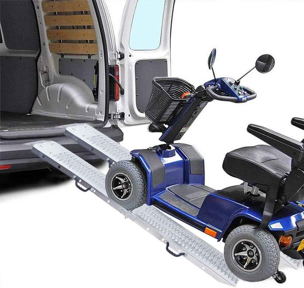2 rampe di carico pieghevoli, PKW, capacità di carico 400 kg, rampa di carico, per moto, rimorchio, tosaerba
