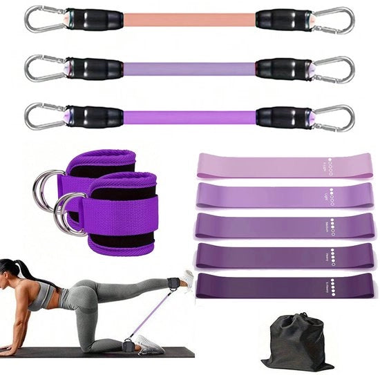 Set di cinture di resistenza per allenamento Attrezzatura di allenamento per braccio Cinture elastiche per fitness per uomo e donna Paio di cinture elastiche per sport