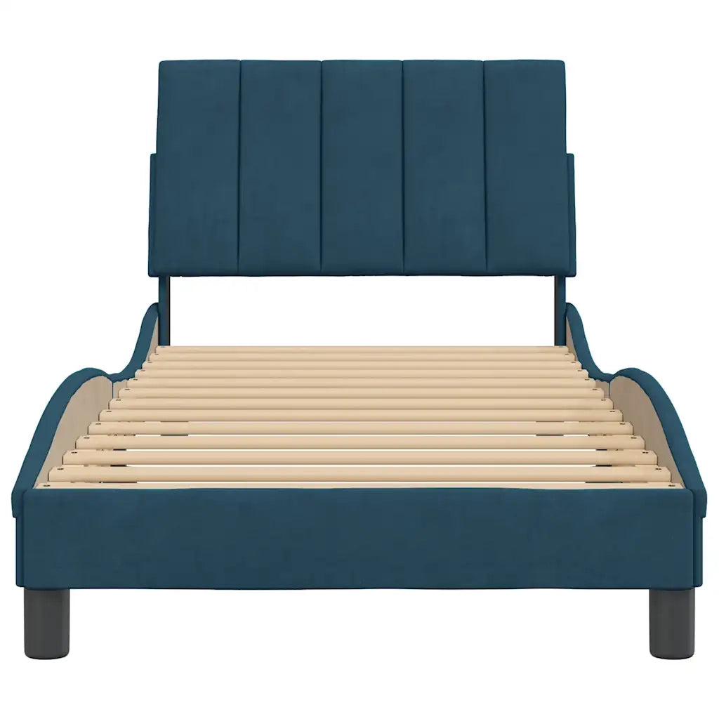 Giroletto senza Materasso Hanko Blu 90x190 cm in Velluto 3207823