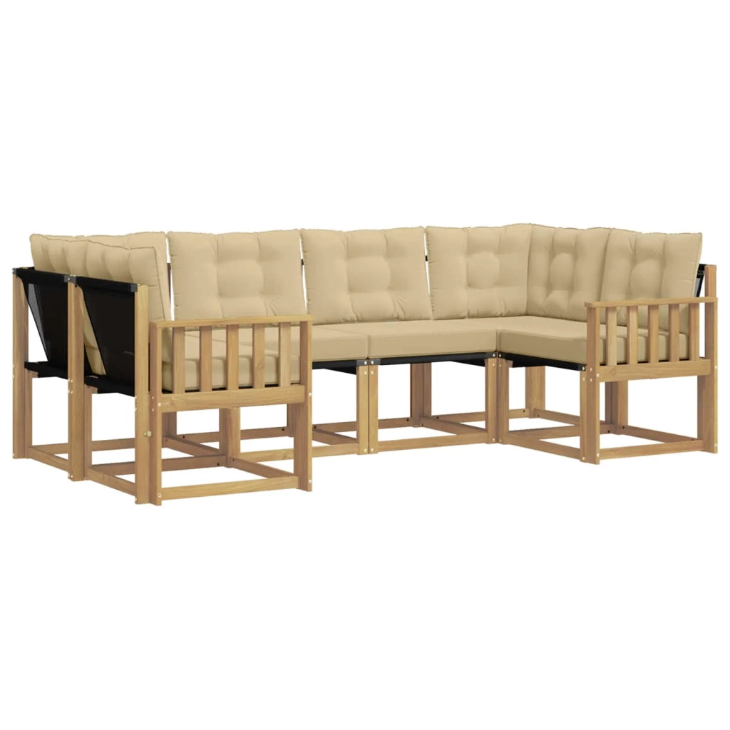 Set di divani da esterno 6 pz Bianco e Beige 3389811