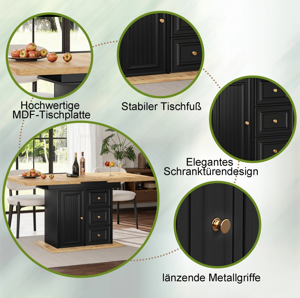 Tavolo da pranzo allungabile 110-140x80 cm in MDF