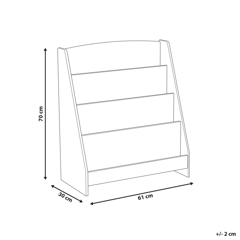 Scaffale per bambini con 4 ripiani in MDF in legno chiaro cameretta espositore per libri