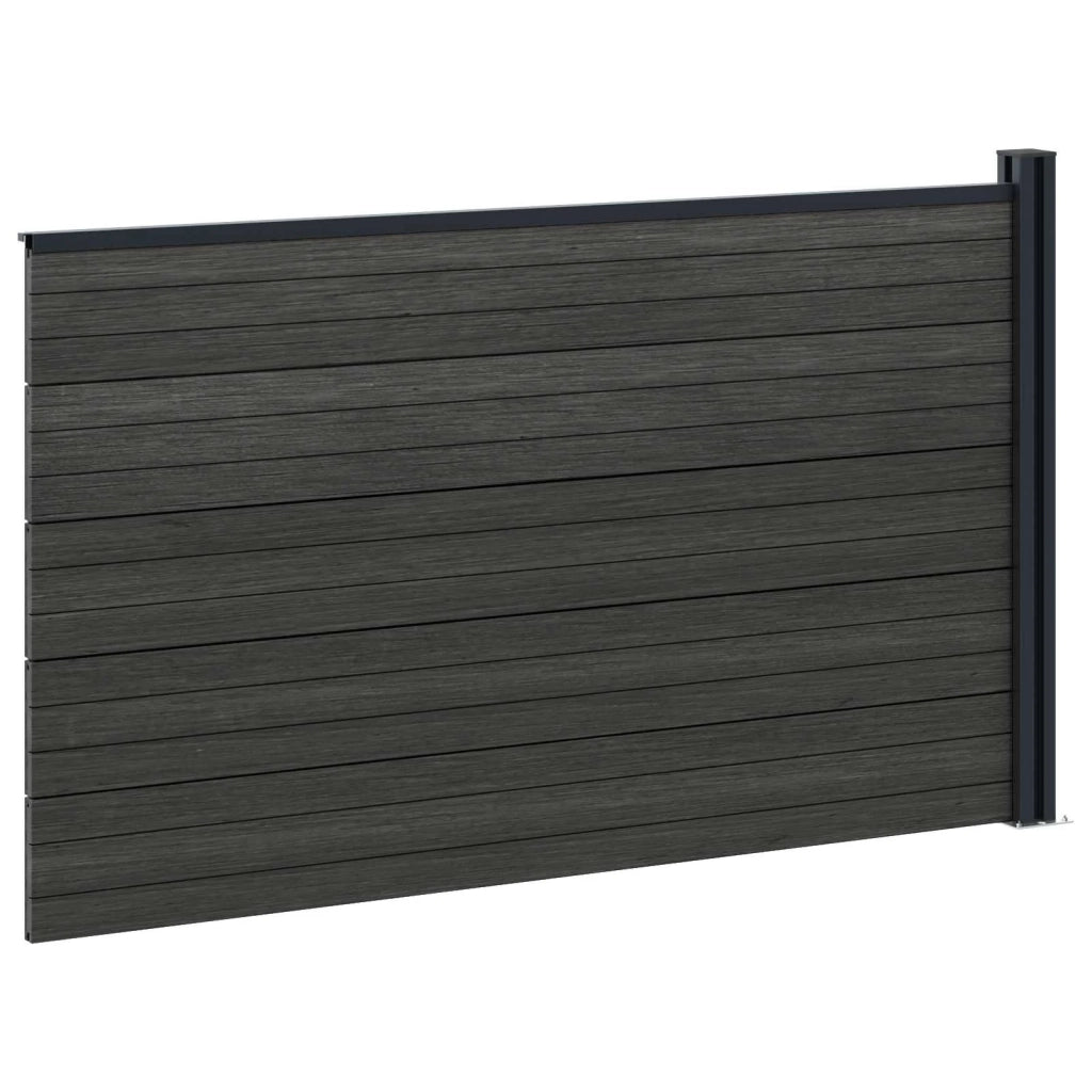 Pannello di Recinzione WPC e Alluminio Nero 42039075