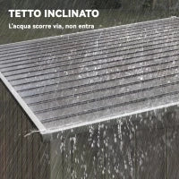 Capanno Attrezzi in Metallo 1.5x2m con Base, Porta Scorrevole e Tetto Inclinato, Grigio Chiaro