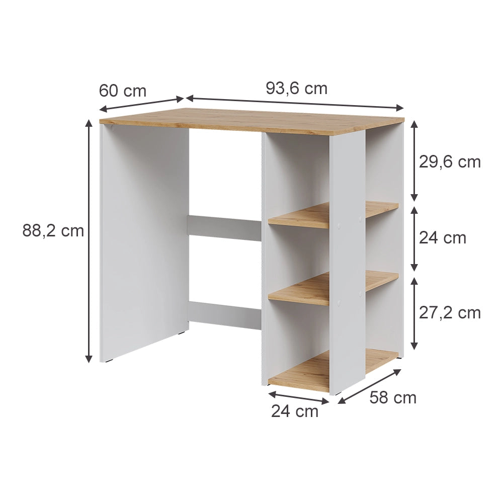 Mobile lavatrice Viktor Bianco/Rovere artigianale 93.6 x 88.2 cm Vicco
