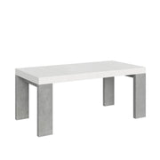 Tavolo Allungabile 180/440x90x77 cm Roxell Mix piano Bianco Frassino gambe Cemento