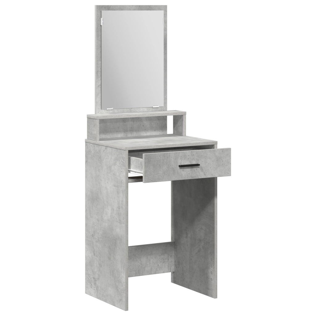 Tavolo da trucco  con cassetti Grigio cemento 50x41x140 cm